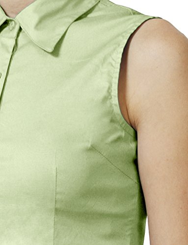 Ne People Womens Essential Basic Everyday Work Office Tailored Sleeveless Button Down Daily Shirts (S-3Xl) Mintgreen #TOP4