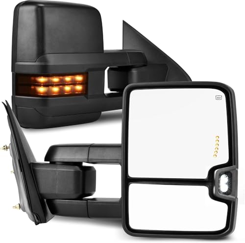 AUTOSAVER88 Power Folding Tow Mirrors for 2014–2018 Chevy Silverado Sierra