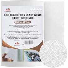 Medium Weight Iron-On Fusible Interfacing, 11.8" x 10 Yards, Non-Woven Adhesive Backing Fabric for Sewing, Quilting, and DIY Crafts, Enhanced Adhesion & Wash Durability