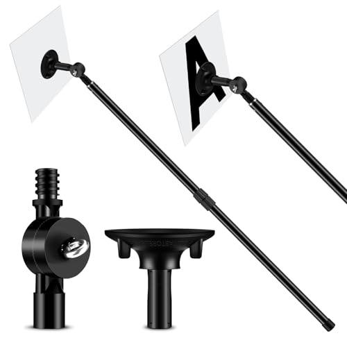 Sunnychicc 6 Ft-12 ft Readerboard Sign Letter Change Arm Marquee Sign Extending Letter Change Arm Pole with Cup, Black