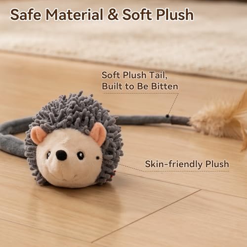 Jouet hérisson interactif chat Migipaws à rotation 360° et queue en peluche