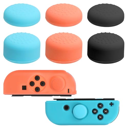 APOMOONS 6PCS Copri Levette per Switch 2 Joystick, Caps in Silicone Antiscivolo Colorati Gommini Analogici Grip Protezione per Switch 2 Accessori Controller per Gaming Preciso Comfort