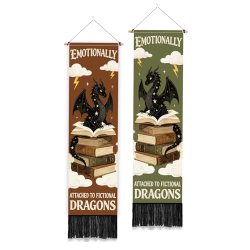 Tapisserie murale de dragon lisant decoration verticale de salon lot de 2
