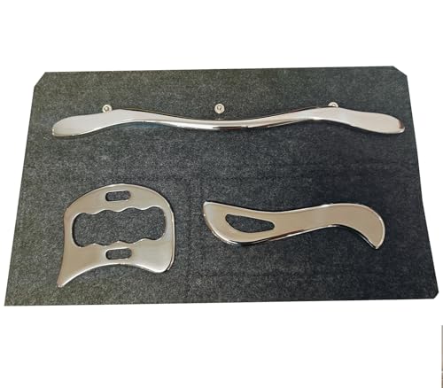GYX COELE Medical Grade Stainless Steel Gua Sha Scraping Massage Tool Set,IASTM Tool Set, Soft Tissue Therapy Used for Back, Arms,Legs,Shoulder (2PCS Set)