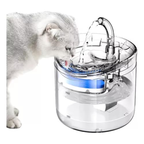 Bebedouro Automático para Gatos e Cães, Fonte de Água 2 Litros com USB, Transparente