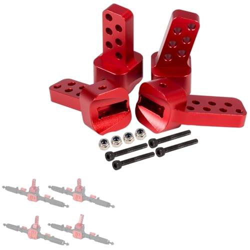 4Pcs SCX10 II Link Mounts, 1/10 RC AR44 Axle Link Riser Anti-Squat Mounts for Crawler Axial SCX10 II Chassis LCG Rigs DIY 90046 Upgrade(Red)