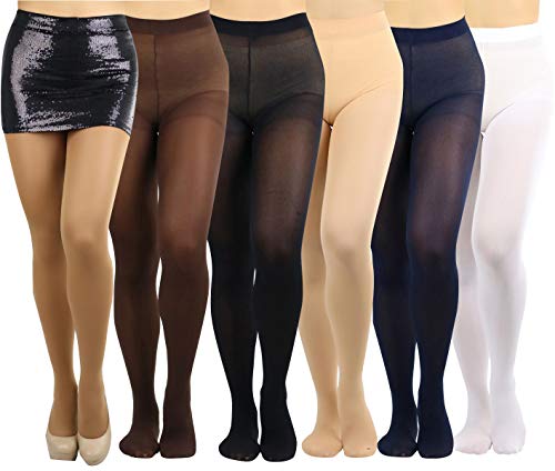 Image of ToBeInStyle Womens Pack of 6 Muted Color Opaque Tights
