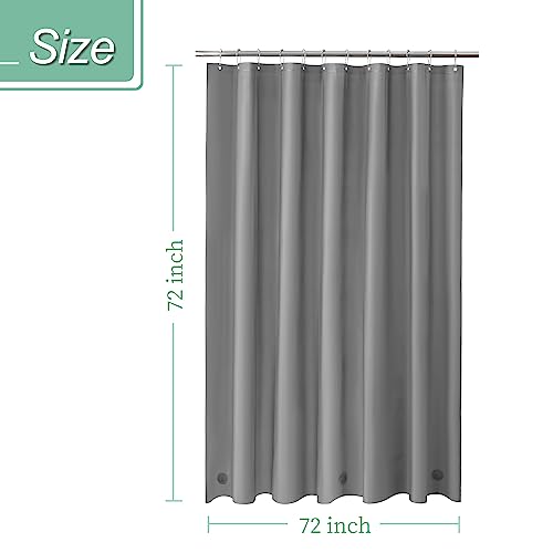 Image of Mrs Awesome Dark Grey Shower Curtain Liner with 3 Magnets, 72x72 Premium Flexible Sturdy Plastic Shower Curtain for Bathroom Lightweight & Waterproof, Dark Gray