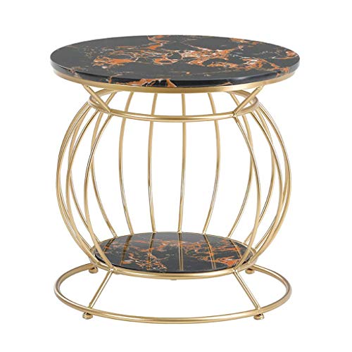 Table d'appoint en marbre chic bout de canapé rond ø50cm salon