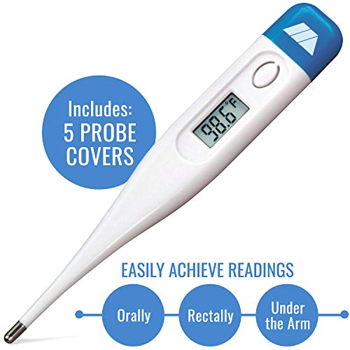 MABIS Digital Thermometer for Adults, Thermometer for Adults, Children and Babies, Oral Thermometer, Rectal Thermometer, Underarm Thermometer, Temperature Thermometer, 60 Seconds Readings, Blue - Thumbnail 7