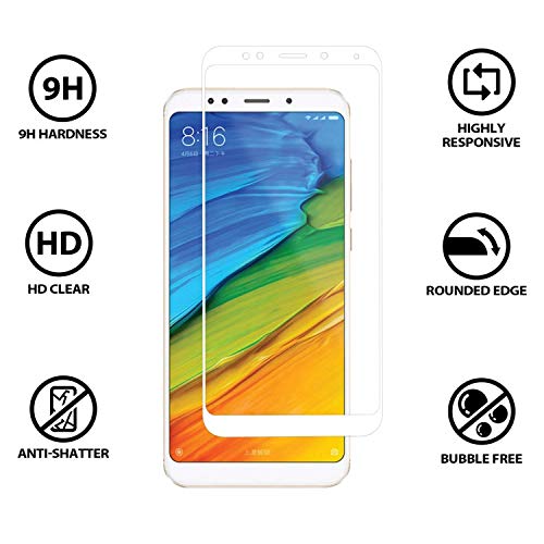 Image of Dashmesh Shopping� 3D Tempered Glass ShatterProof (Full Body Glue) (Edge to Edge) Screen Protector for Xiaomi Redmi 5A (White)