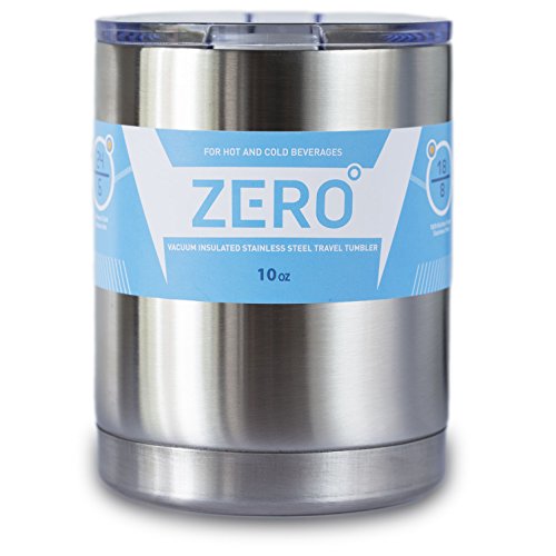 Zero Degree Stainless Steel Tumbler With Lid, Double Wall Vacuum Insulated Travel Mug,Flat And Perfect Size For A Cup Of Coffee (10 Oz) #TOP1