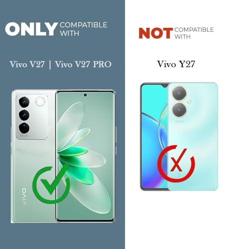 Image of Jkobi Hybrid Back Cover Case for Vivo V27 | Vivo V27 Pro (Shockproof with Polycarbonate Clear Panel | Professional Black)