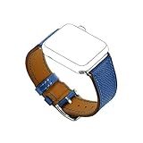 Balerion-New textured Single tour watch band ,Luxury Textured Genuine Leather Watch Band for iWatch Apple Watch Series 1 Series 2-42MM Single tour Dark Blue