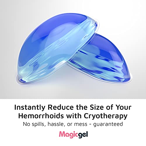 Magic Gel 2 Pack Hemmeroid Treatment Using Cryotherapy - Ice Pack For Instant Relief From Internal And External Hemorrhoid Pain & Anal Fissures | Extra Comfort, Fast, Natural, Drug Free, No Mess #TOP4