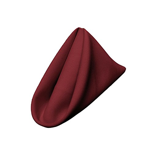 LA Linen 4-Pack Poly Blend Napkins - Soft, Washable, Stain & Wrinkle Resistant - Dinner & Party Napkins - Burgundy, 18x18 by LA Linen - Used condition - US$12.19