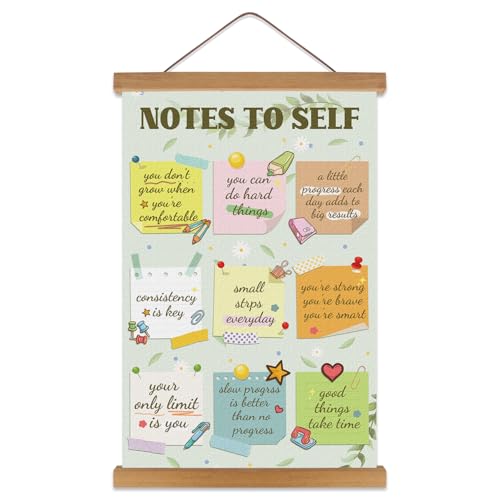 HPNIUB Classroom Mental Health Wall Decor With Wood Magnetic Hanging Framed(35CMx56CM), Inspirational Wall Art Poster, Office Affirmations Wall Art for Therapy Psychological Counselor