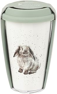 Portmeirion Home & Gifts WNLS78753-XW Wrendale Travel Mug (Rabbit), Bone China, Multi Coloured, 16.5 x 16.5 x 15 cm