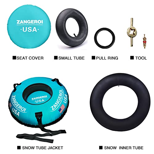 River Tube River Tubes For Floating Heavy Duty Kids Inner Tubes For River Floating Adult Rubber Inter Tube With Bottom Handles And Cover Snow Tube Snow Tubes For Sledding Heavy Duty (47") (Light Blue) #TOP5