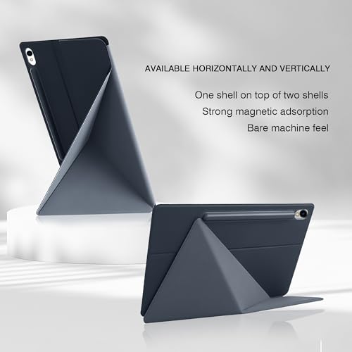 Image of Magnetic Case for Samsung Galaxy Tab S10 FE /S9 FE 10.9 Inch /S9 11 Inch (SM-X520 /X526B /X510 /X516B /X710 /X716B) Tablet with S-Pen Holder, Auto Wake /Sleep Smart Tablet Cover, Grey