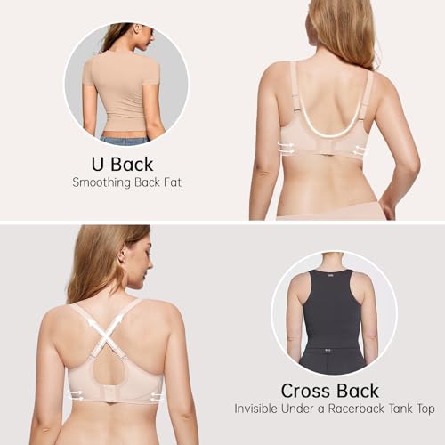 OEAK Women Seamless Bra No Underwire Push Up Anti Sagging Bralettes Everyday Supportive Racerback Bras (32A to 40D/42B)3