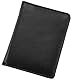 ALASSIO 43065 Notizblock-Etui MONZA Notizbuch aus echt Leder schwarz, 7,5 cm x 10 cm, Netzfach für Visitenkarten, Notizblock, Kugelschreiber
