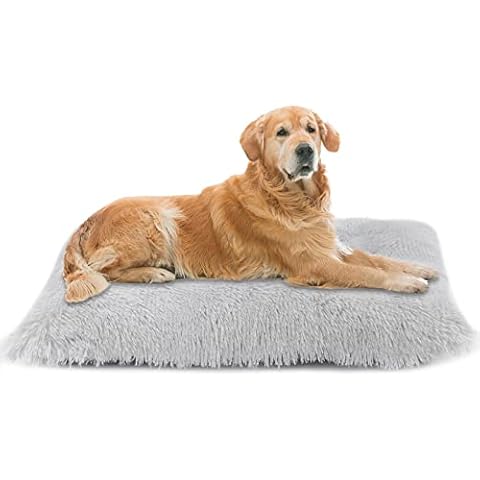 Nepfaivy Dog Bed Extra Large - Calming Anti Anxiety Dog Bed Washable, Fluffy Dog Crate Mattress Cushion with Non-slip Bottom for Large Dogs and Pets, 110 * 75cm Cover