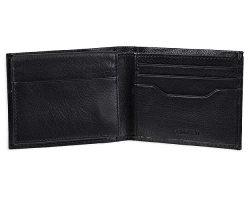 Calvin Klein Men's Rfid Blocking Leather Bifold Wallet, Black Passcase, One Size #TOP4