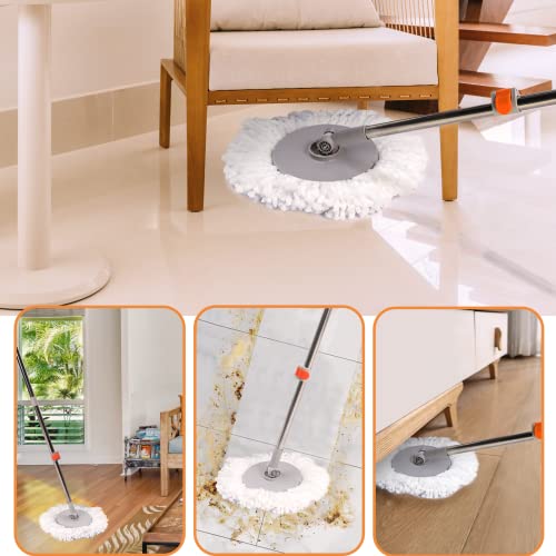 Worthland Spin Mop For Floor Cleaning With 4 Reusable Microfiber Mop Heads, 2 In 1 Mop And Bucket With Wringer Set, Wet Dust Mop For Hardwood, Laminate, Tile #TOP5