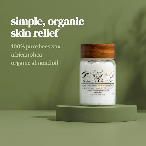 Elk Field Organic Beeswax Body Butter | 5 Ingredients | Handmade, African Shea Butter, Whipped Body Butter For Women, Organic Shea Butter Body Lotion, Vanilla Body Butter 8.7oz (Mango Vanilla) Elk Field Organic Beeswax Body Butter | 5 Ingredients | Handmade, African Shea Butter, Whipped Body Butter For Women, Organic Shea Butter Body Lotion, Vanilla Body Butter 8.7oz (Mango Vanilla)