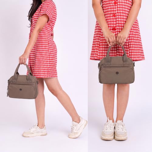 Image of TS WITH TECHSUN Small Women Crossbody Sling Bag Handbag for Travel Office Use, Water Resistant Nylon Shoulder Purse, Adjustable Strap Multipocket Organizer (25(L) X 19(H) X 9(W) CM)