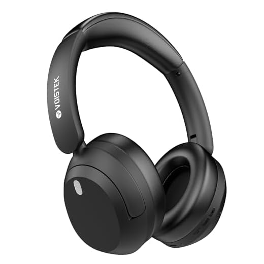 Voistek Hybrid Active Noise Cancelling Headphones, Wireless Bluetooth Over Ear Headphones with 50mm Drivers, Deep Bass Hi-Fi Stereo, 60H Playtime, Foldable for Travel, Home, Office, Gym