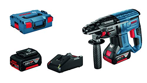 Bosch Professional 18V System Akku Bohrhammer GBH 18 V-20 (2 x 5,0 Ah Akku, 18 Volt System, Schlagenergie max.: 1,7 J, im Koffer)