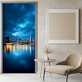 Taille: Ce autocollant de porte se compose de 2 rouleaux (42.5 x 215 cm chacun), formant une image complète de 85 x 215 cm. Parfait pour les portes intérieures standard, porte de chambre, porte de salle de bain ou porte de placard