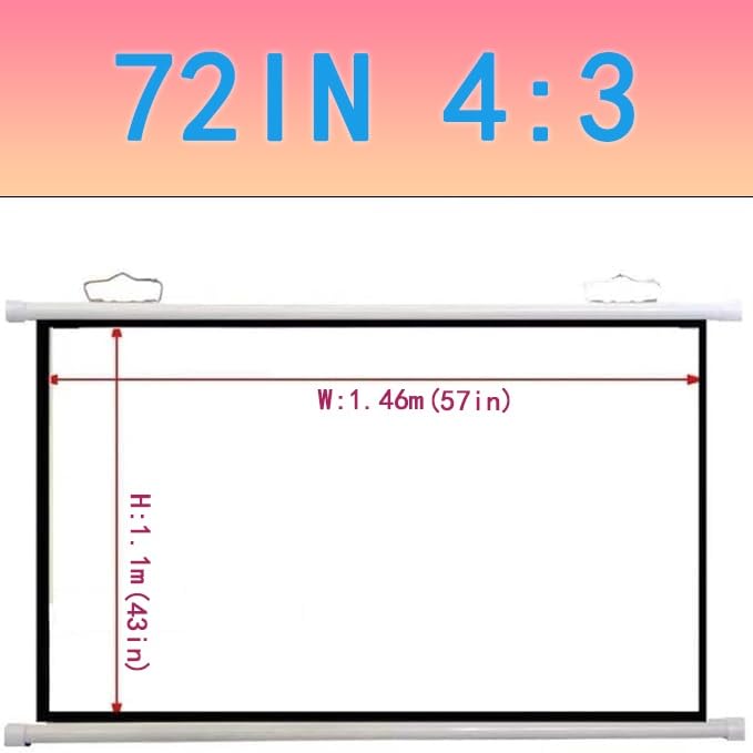 Pantalla para proyector retráctil 72" 4:3 HD 4K miniatura 6