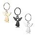 Milacolato 3pcs Schutzengel Schlüsselanhänger Geschenk Glücksbringer Engel Herz Anhänger aus Metall Glücksbringer Geschenk für Auto für Frauen und Männer Talisman für Partner & Kinder im Samtbeutel