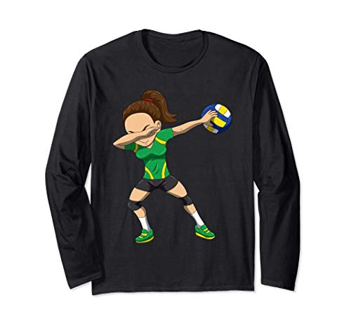Jugador De Voleibol Regalo Dabbing Chica De Voleibol Manga Larga