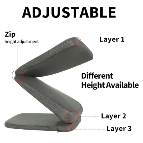 Hombys Adjustable Car Booster Seat For Short Drivers, 3 Heights For Different People To Raise The Height, Breathable & Supportive Car Seat Cushion Pad For Lower Back Pain Relief thumb #2