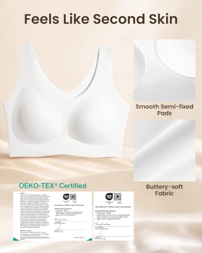 Image of Ubras Seamless Bras for Women Light Support Wireless Bralette Comfortable Soft Smooth Pull On T-Shirt Bras