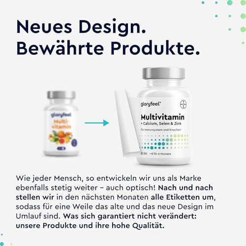 Multivitamin Tabletten - wertvolle Mineralstoffe & alle A-Z Nährstoffe im Komplex - Halbjahresvorrat - 180 kleine, leicht zu schluckende Tabletten - Immun-Support* - 100% laborgeprüft