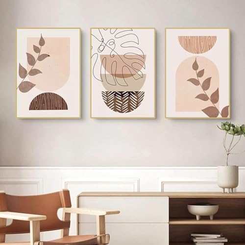 Posters abstraits feuilles botaniques design 07 lot de 3 pièces 60x90 cm