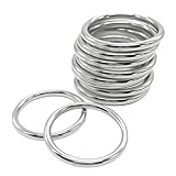 Ewparts Metal Rings 2 inch Macrame Metal Rings for Crafts for Macrame Plant Hangers Dog Collars 10 Pack 5mm Thick Welded Heavy Duty O Ring 2 in Buckle 50mm O Rings for Jewellry Making,Sewing