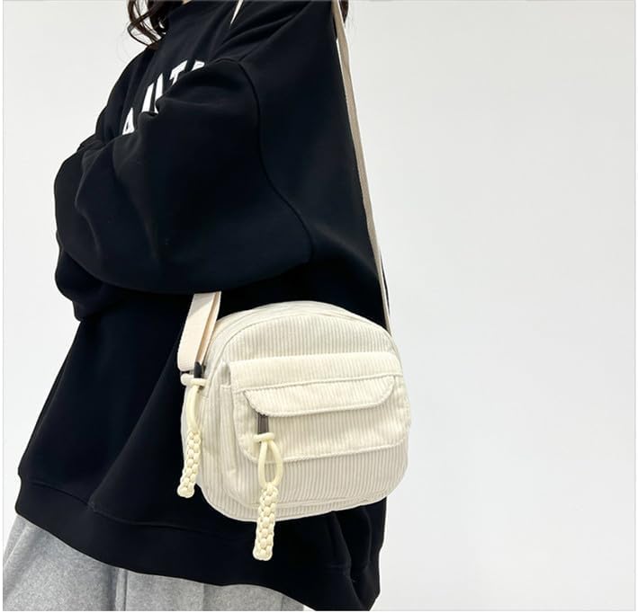 Cute Crossbody Bag Purse for Women, Corduroy Kawaii Shoulder Bag Aesthetic Small Wallet Bag - Image 2