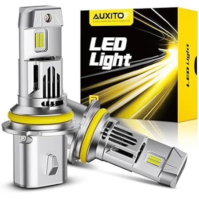 AUXITO 9007/HB5 Bulbs High/Low Beam, 70000LM 6500K Ulitra Bright White, HB5 Halogen Raplacement Fog Lights with Fan, Wireless Plug and Play, Canbus Ready, Pack of 2