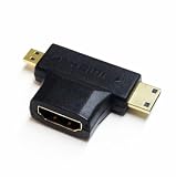 Tera Grand HDMI 2-in-1 T Adapter - HDMI Female to Mini HDMI Male and Micro HDMI Male Adapter