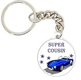 porte clé Porte clé badge SUPER COUSIN VOITURE ANCIENNE idée cadeaux Personnalisé