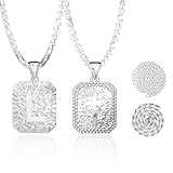 ketryep Collares con inicial de oro para hombre, chapado en oro de 18 quilates, colgante de letra A-Z con cadena fígaro/cuerda/cubana, collar de letra de cruz para hombre, regalo religioso de Navidad