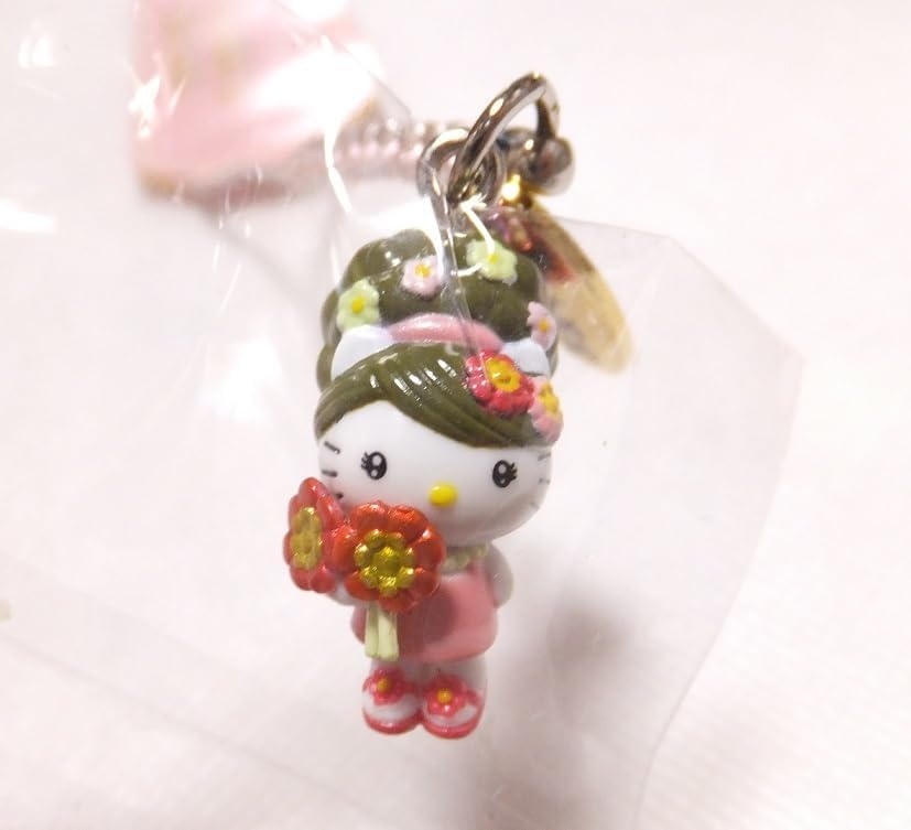 キティ 根付け フルール 花 キラ目 2008年 ストラップ マスコット