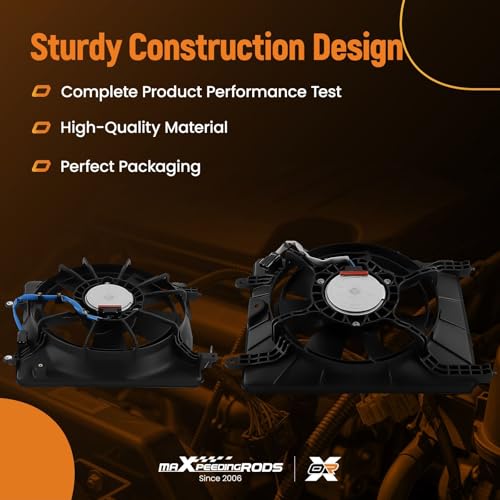 Image of maXpeedingrods A /C Condenser Cooling Fan Left & Right Side Assembly for Honda Civic 2.4L 1.8L 1.5L 2012-2015, for Acura ILX 1.5L 2.0L 2.4L 2013-2017, 19030RSJE01