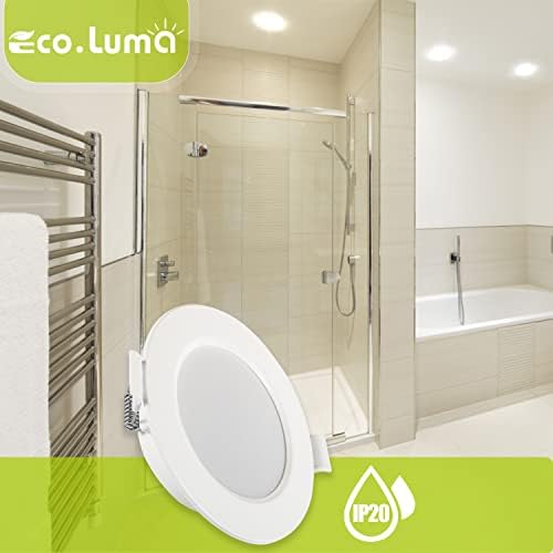 LED Recessed Ceiling Light 230V, Natural White 4000K, 4W Downlights Drill Hole 77-82mm for Bathroom, Kitchen,Living Room, Office, Spotlights 380LM Not Dimmable - Pack of 6